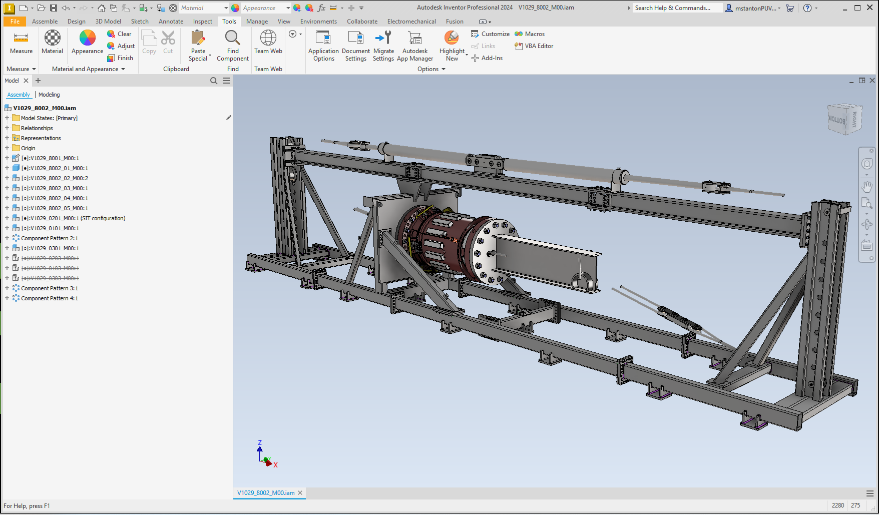 Cad testing rig
